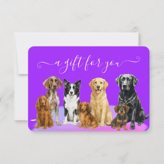 Carte Purple Chien Grooming Animaux de compagnie Embarqu (Devant)