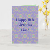Carte Purple circles, Birthday (Fleur jaune)