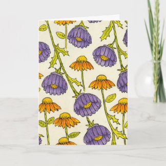 Carte Purple Coneflower Pattern Blank