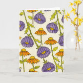 Carte Purple Coneflower Pattern Blank (Fleur jaune)