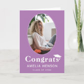 Carte Purple Congrats Graduate Photo Graduate Card (Devant)