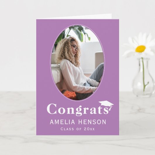 Carte Purple Congrats Graduate Photo Graduate Card (Petite plante)