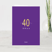 Carte Purple et Gold 40e anniversaire (Dos)
