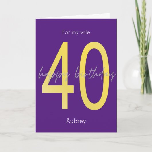 Carte Purple et Gold 40e anniversaire (Devant)