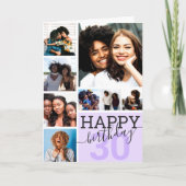 Carte Purple Family Friends Photo Collage Joyeux anniver (Devant)