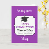 Carte Purple Félicitations Graduate Class of 2025 (Fleur jaune)