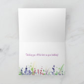 Carte Purple Fleur sauvage Meadow Joyeux Ami d'anniversa (Intérieur)