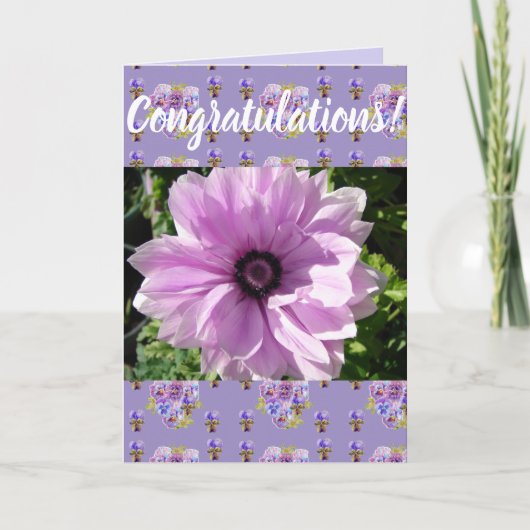Carte Purple Flower Floral Conrgatulations (Devant)