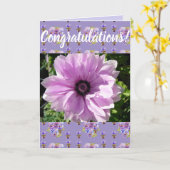Carte Purple Flower Floral Conrgatulations (Fleur jaune)