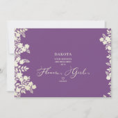 Carte Purple Flower Girl Proposal Botanical Frame (Devant)