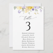 Carte Purple Flower, Yellow Flower, Seating Chart Cards (Dos)