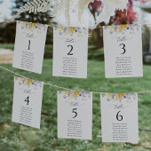 Carte Purple Flower, Yellow Flower, Seating Chart Cards