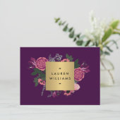 Carte Purple foncé Vintage Floral certificat cadeau (Debout devant)