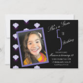 Carte Purple Gem Crystal Diamond Anniversaire Photo (Devant)