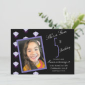 Carte Purple Gem Crystal Diamond Anniversaire Photo (Debout devant)
