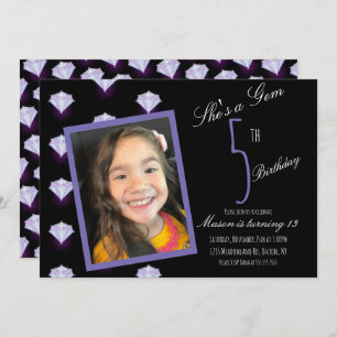 Carte Purple Gem Crystal Diamond Anniversaire Photo