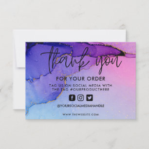 Carte Purple Gold Abstrait Aquarelle Média Insertion