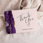 Carte Purple Gold Agate Blush Mariage plat Merci