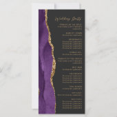 Carte Purple Gold Agate Script Dark Wedk Wedding Program (Dos)