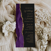 Carte Purple Gold Agate Script Dark Wedk Wedding Program