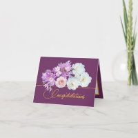 Purple Gold Bouquet Roses Crocus Félicitations
