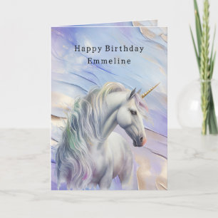 Carte Purple Gold Dream Unicorn Gold Sparkle