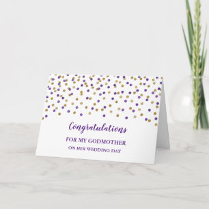 Carte Purple Gold Godmère Mariage Jour Félicitations