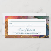 Carte Purple Gold Green Aquarelle bleu certificat cadeau (Dos)