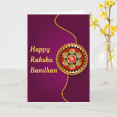 Carte Purple & Gold Happy Raksha Bandhan (Fleur jaune)