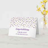 Carte Purple Gold Tante Jour de mariage Félicitations (Fleur jaune)