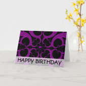 Carte Purple Gothic Heart (Fleur jaune)