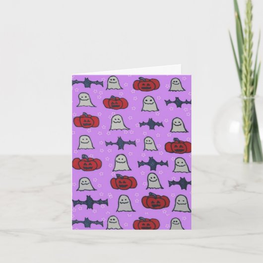 Carte Purple Halloween Fun Print (Devant)