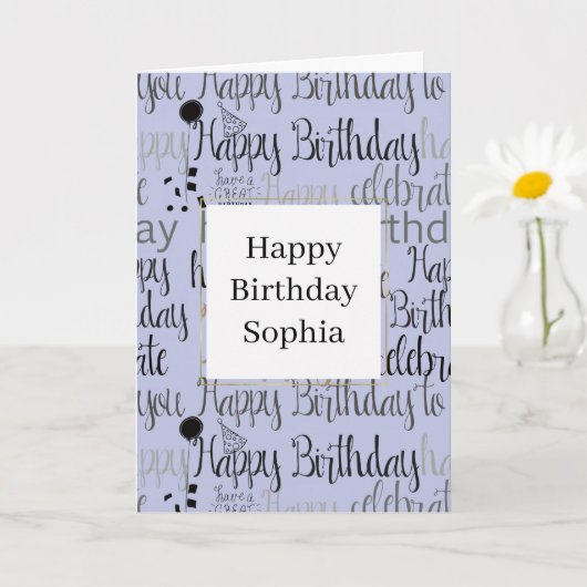 Carte Purple Happy Birthday (Petite plante)