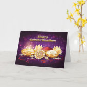 Carte Purple Happy Raksha Bandhan Sparkle (Fleur jaune)