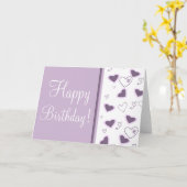 Carte Purple Hearts "Carte d'anniversaire" (Fleur jaune)