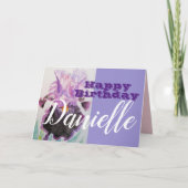 Carte Purple Iris Flower Joyeux Anniversaire Femme Nom C (Devant)