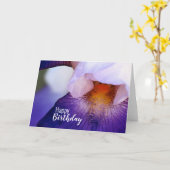Carte Purple Iris Joyeux Anniversaire Photo Anniversaire (Fleur jaune)