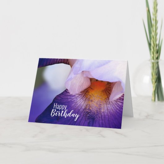Carte Purple Iris Joyeux Anniversaire Photo Anniversaire (Devant)
