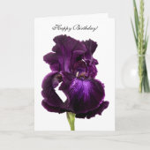 Carte Purple Iris Personnalisé Joyeux Salutation d'anniv (Devant)