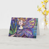 Carte Purple Iris Pixie Girl (Fleur jaune)