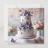CARTE PURPLE IRIS SOPHISTIQUÉ THÈME GÂTEAU D'ANNIVERSAIR (Devant)