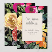 Carte Purple Jaune Orange Fleurs Black Change Adresse (Devant / Derrière)
