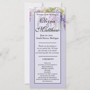 Carte Purple lavande aquarelle glycine florale lilas