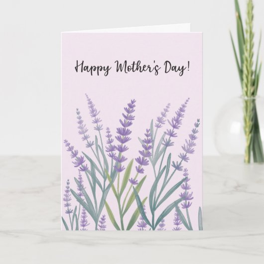 Carte Purple Lavender Floral Bonne Fête des mères (Devant)