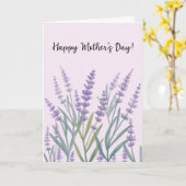 Carte Purple Lavender Floral Bonne Fête des mères (Fleur jaune)