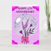 Carte Purple Lilac Moderne Boho 5e anniversaire Mariage (Devant)