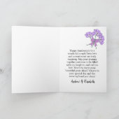 Carte Purple Lilac Moderne Boho 5e anniversaire Mariage (Intérieur)