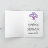 Carte Purple Lilac Moderne Floral 5e anniversaire Mariag (Intérieur)