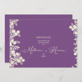 Carte Purple Matron of Honor Proposal Botanical Frame (Devant / Derrière)