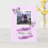 Carte Purple Papillon Mère Fille Photo Fête des mères (Fleur jaune)